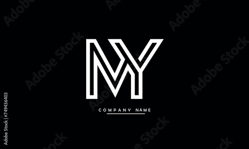 MY, YM, M, Y Abstract Letters Logo Monogram