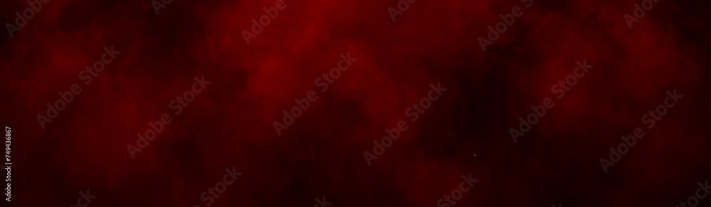Abstract background with red paper texture and red watercolor painting background. smoke fog or clouds in center with dark border grunge design. black and red grunge watercolor background.
