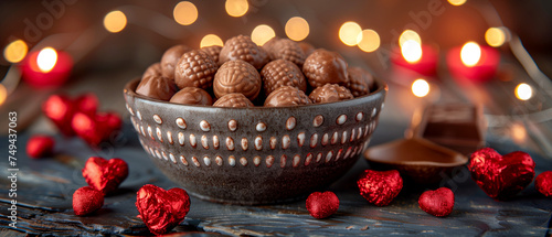 sweet treat - chocolates  truffles  fresh berries. image for advertising banner  postcards  packaging