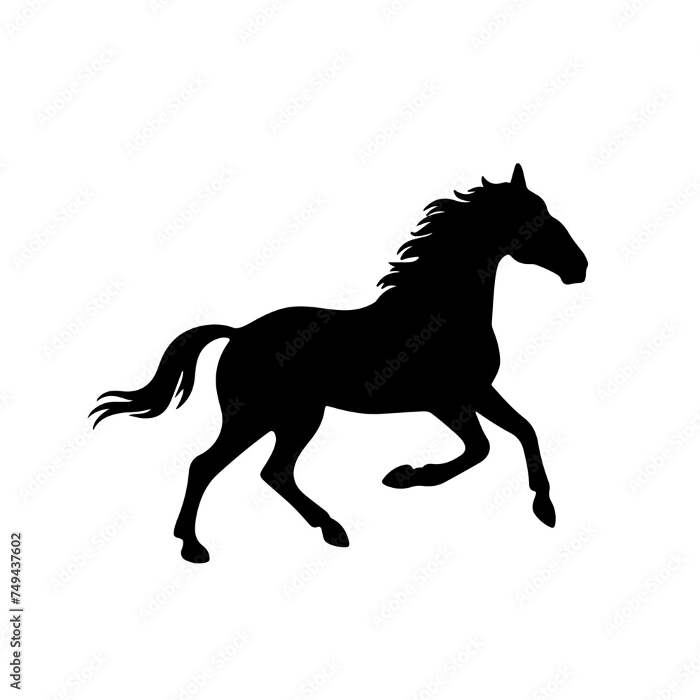 Black silhouete a horse side view isoleted Black silhouete a horse side view isoleted