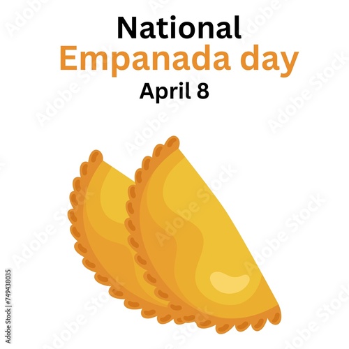 graphic of national empanada day good for national empanada day celebration. flat design. flyer design.flat illustration. April 8 photo