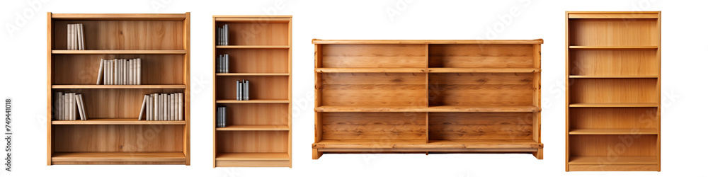 Bookshelf isolated on transparent background. Bookshelf isolated on transparent background.