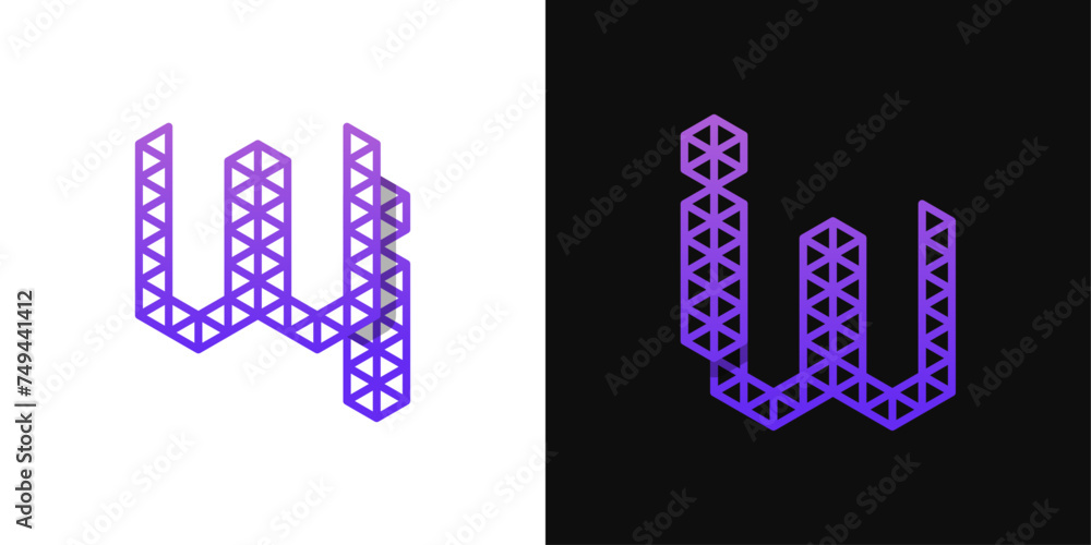 Letters IW and WI Polygon Logo, suitable for business related to polygon with IW or WI initials