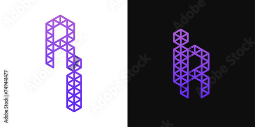 Letters IR and RI Polygon Logo, suitable for business related to polygon with IR or RI initials