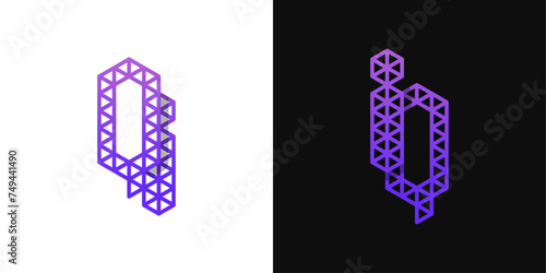 Letters IQ and QI Polygon Logo, suitable for business related to polygon with IQ or QI initials