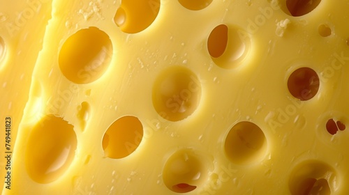 swiss cheese with holes, close-up