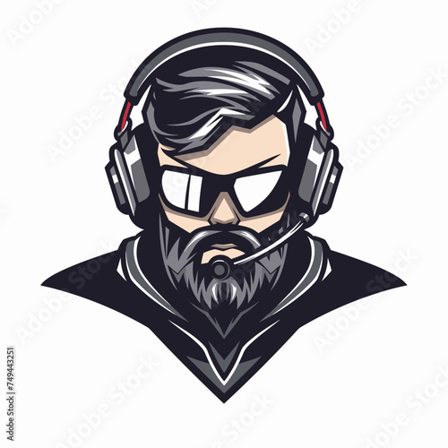 Male gamer esport vector logotype, logo gamer, icon gamer, sticker gamer, symbol gamer, emblem gamer, player
