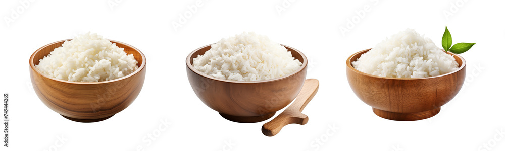 Bowl of rice on wooden isolated on transparent background. Bowl of rice on wooden isolated on transparent background.