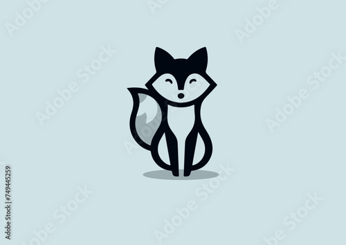 Minimalist logo of a friendly fox