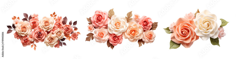 Pastel peach and rose pink isolated on transparent background. Pastel peach and rose pink isolated on transparent background.