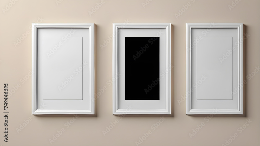 picture frame mockup set of two vertical white frames on a neutral wall background picture frame mockup set of two vertical white frames on a neutral wall background