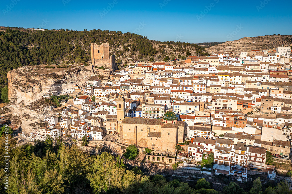 Hillside Town Alcala del Jucar, Castilla la Mancha Region of Spain