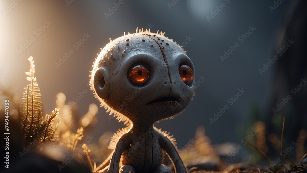 close-up portrait of a cutest tiny diffuse spirit creature with a dynamic contrast and bokeh magic close-up portrait of a cutest tiny diffuse spirit creature with a dynamic contrast and bokeh magic