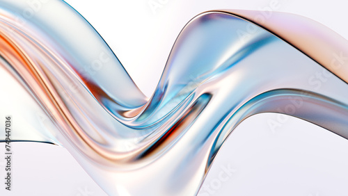 Fototapeta Naklejka Na Ścianę i Meble -  Abstract 3D background bright glass colorful gradient fluid wave render texture