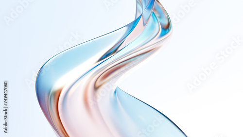 Fototapeta Naklejka Na Ścianę i Meble -  Abstract 3D background bright glass colorful gradient fluid wave render texture