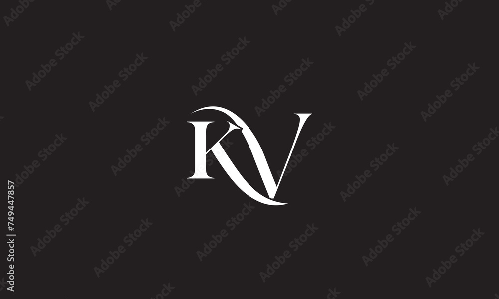 KV, VK, K, V Abstract Letters Logo Monogram KV, VK, K, V Abstract Letters Logo Monogram