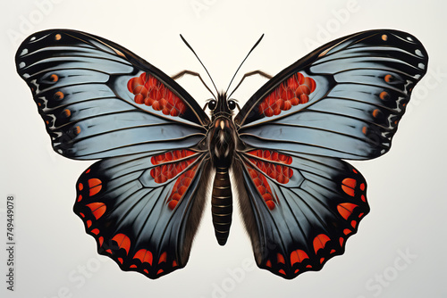 Beautiful, stylized archdukes butterfly on a white background, AI generated photo
