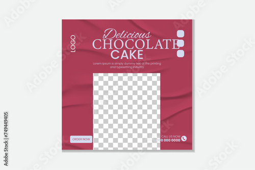 creative cake social media post design vector template.