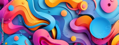 Vibrant Abstract Shapes Background, Bursting with Colorful Energy and Dynamics for Design Projects