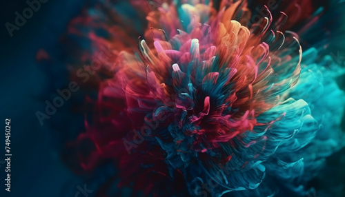 Vibrant colors flow in smooth underwater motion 