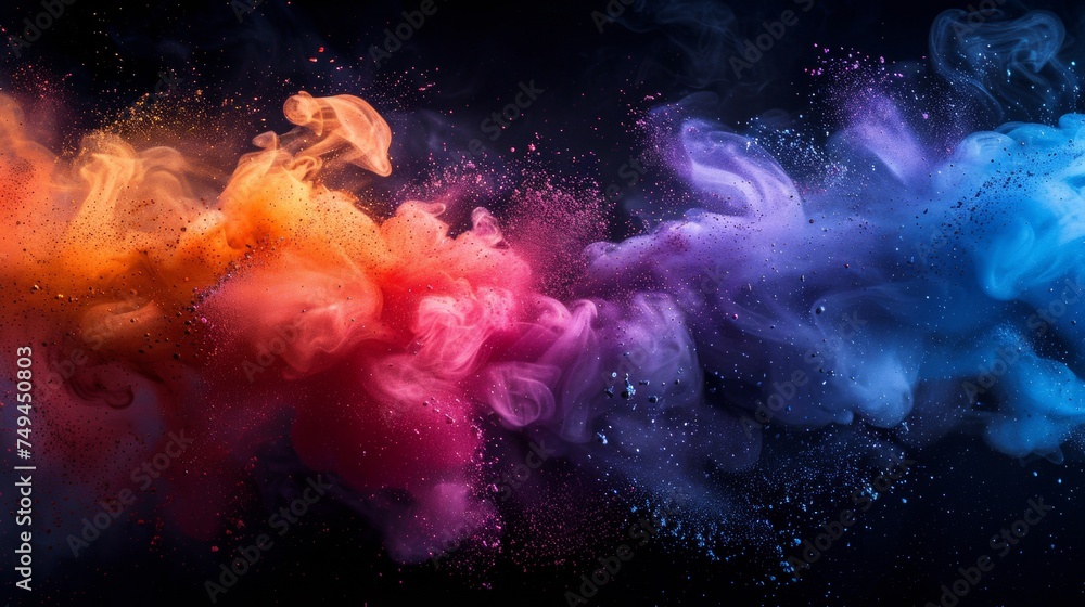 Abstract art colored powder on black background. Holy
Abstract art colored powder on black background. Holy