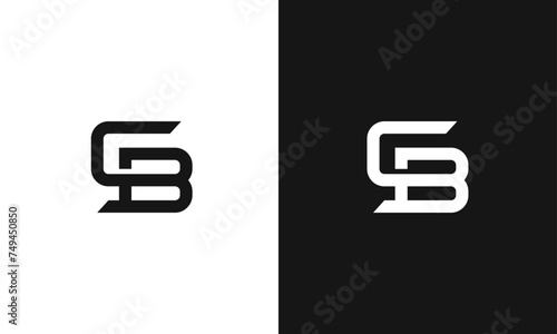 Abstract letter CB, BC logo. The logo icon creatively incorporates an abstract shape.