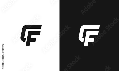 CF letters creative, minimal monogram logo vector template. FC Letter Logo Design Creative Modern Vector in black and white color.