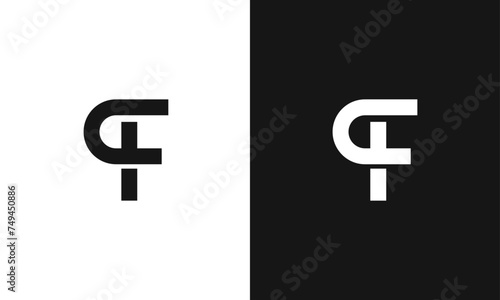 CF letters creative, minimal monogram logo vector template. FC Letter Logo Design Creative Modern Vector in black and white color. photo