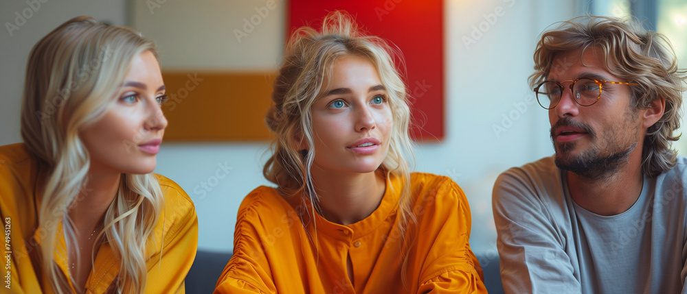 Team meeting, close-up photo, Teamwork in the office, working business, woman and man at work professional advisement Team meeting, close-up photo, Teamwork in the office, working business, woman and man at work professional advisement
