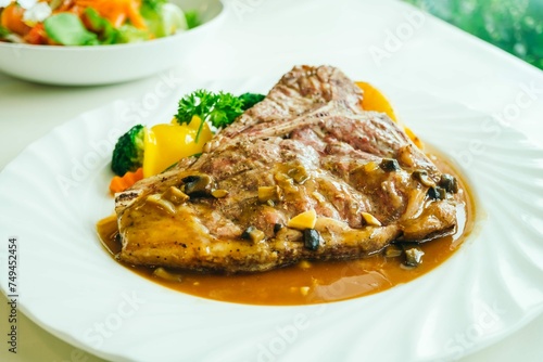 Grilled T Bone Beef Meat Steak With Vegetable 3