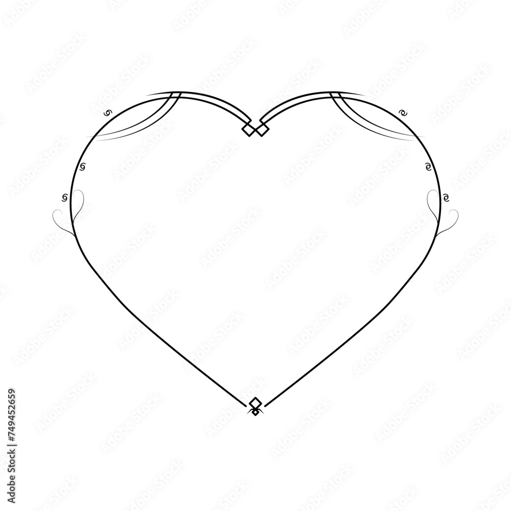 Abstract Hand Drawn Frame Heart With Plants Doodle 14 February Holiday Concept Vector Design Outline Style On White Background Isolated Letter, Message, Mail, Cards, Posters Abstract Hand Drawn Frame Heart With Plants Doodle 14 February Holiday Concept Vector Design Outline Style On White Background Isolated Letter, Message, Mail, Cards, Posters