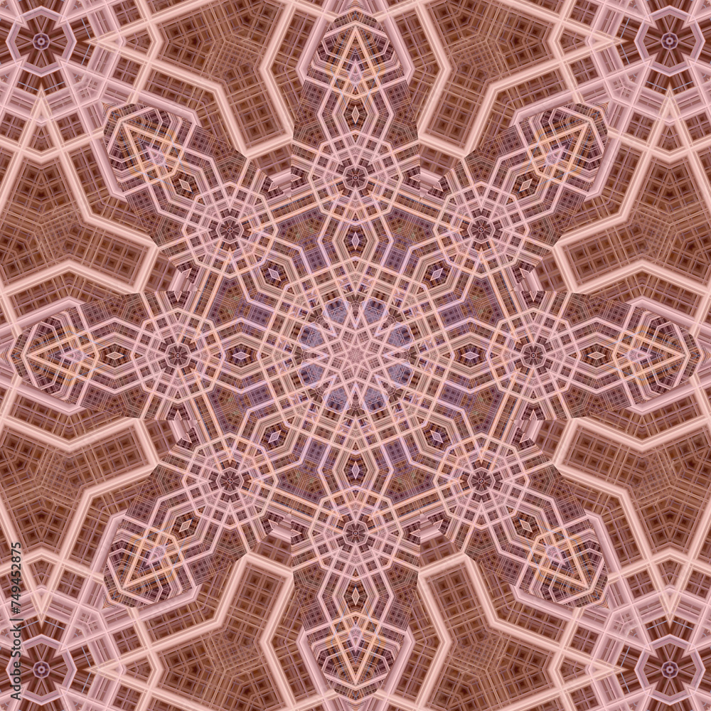 Seamless abstract square pattern. Symmetrical round pattern. Author's patterns. Seamless abstract square pattern. Symmetrical round pattern. Author's patterns.