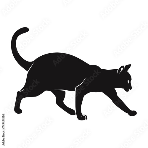 black Cat illustration silhouette, vector in white background. © [CF-ID: #6486678]
