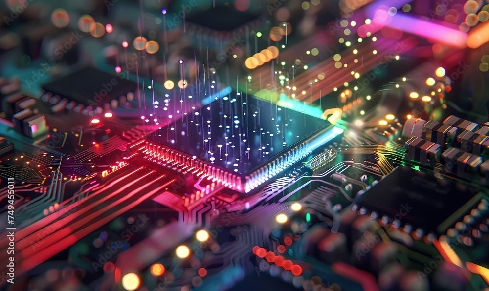 Obraz premium electronic circuit board Generative AI