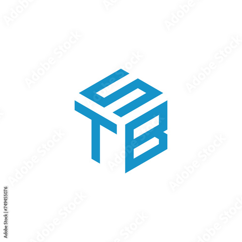 tbs letter logo design with blue monogram