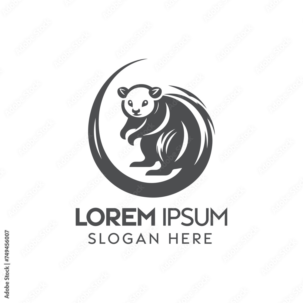 Striking Black and White Panda Logo Enclosed in a Circular Design Striking Black and White Panda Logo Enclosed in a Circular Design