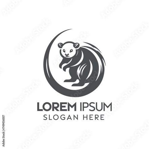 Striking Black and White Panda Logo Enclosed in a Circular Design