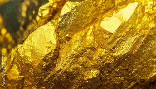 Gold macro texture of gold mineral