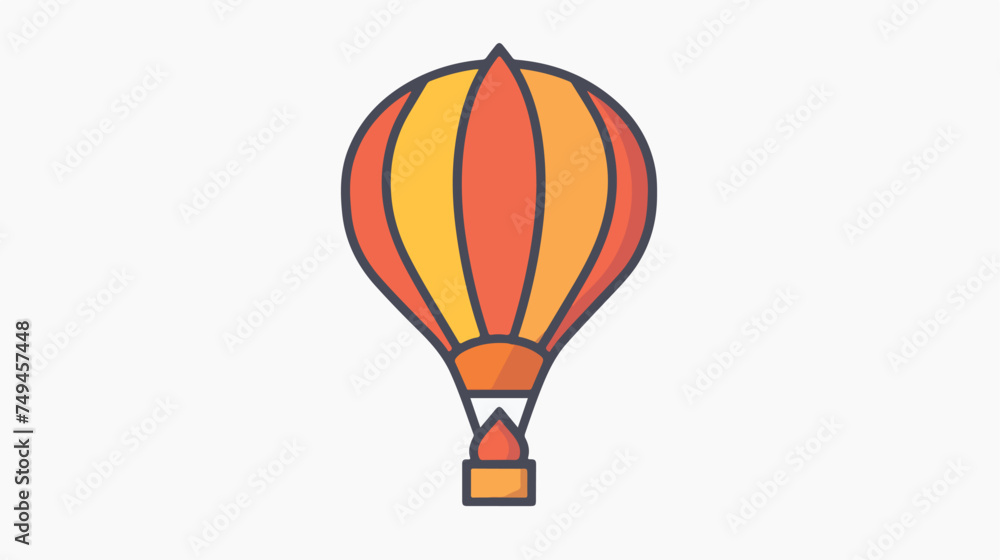 Hot air balloon line icon outline vector sign linear