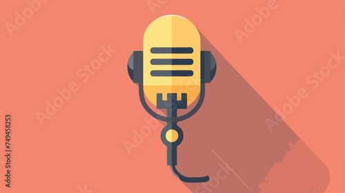 Microphone icon. Flat vector illustration