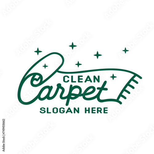 Clean carpet logo vector. Interiors cleaning carpet service business logo template design concept.