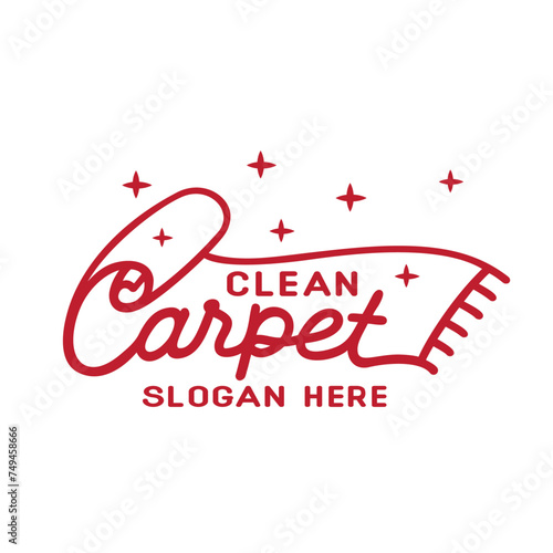 Clean carpet logo vector. Interiors cleaning carpet service business logo template design concept.