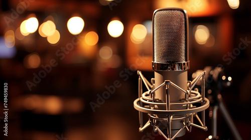 Studio mic with copy space