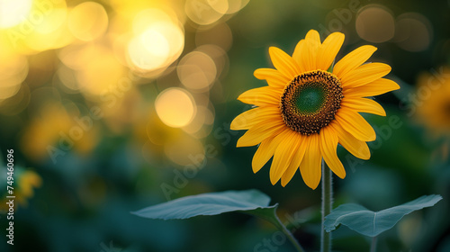 Sun flower with sunlight background © Natalina