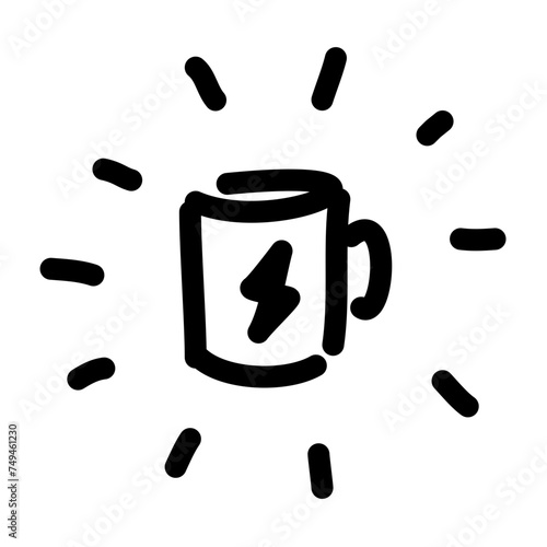 coffee cup line art doodle