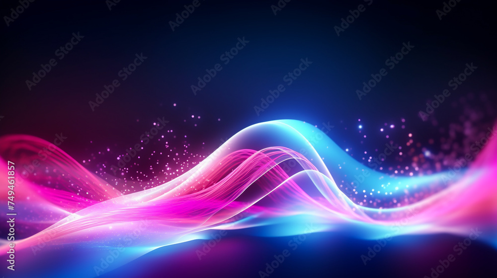 Abstract neon wave futuristic background for technology concept Abstract neon wave futuristic background for technology concept