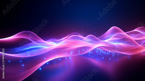 Abstract neon wave futuristic background for technology concept