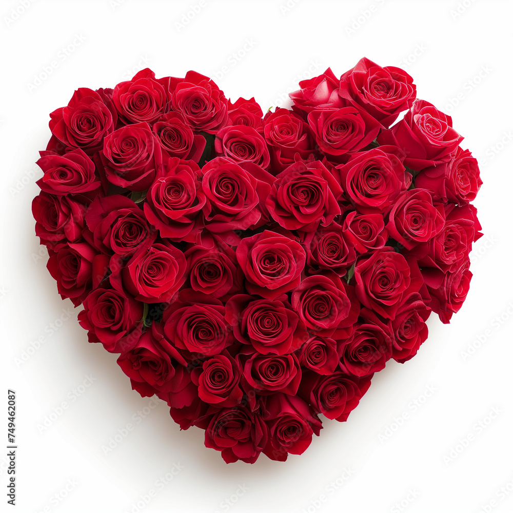 Heart Made of Red Roses Isolated white background Heart Made of Red Roses Isolated white background