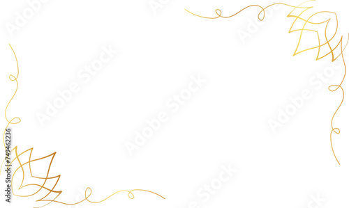 Lotus line art style with gold color. vesak day vector illustration