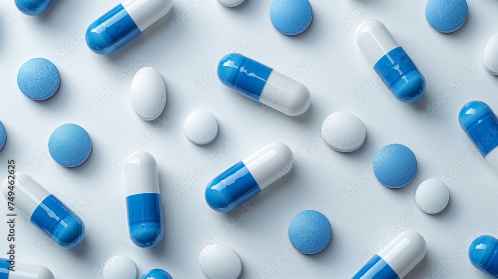 white and blue capsule pills white and blue capsule pills